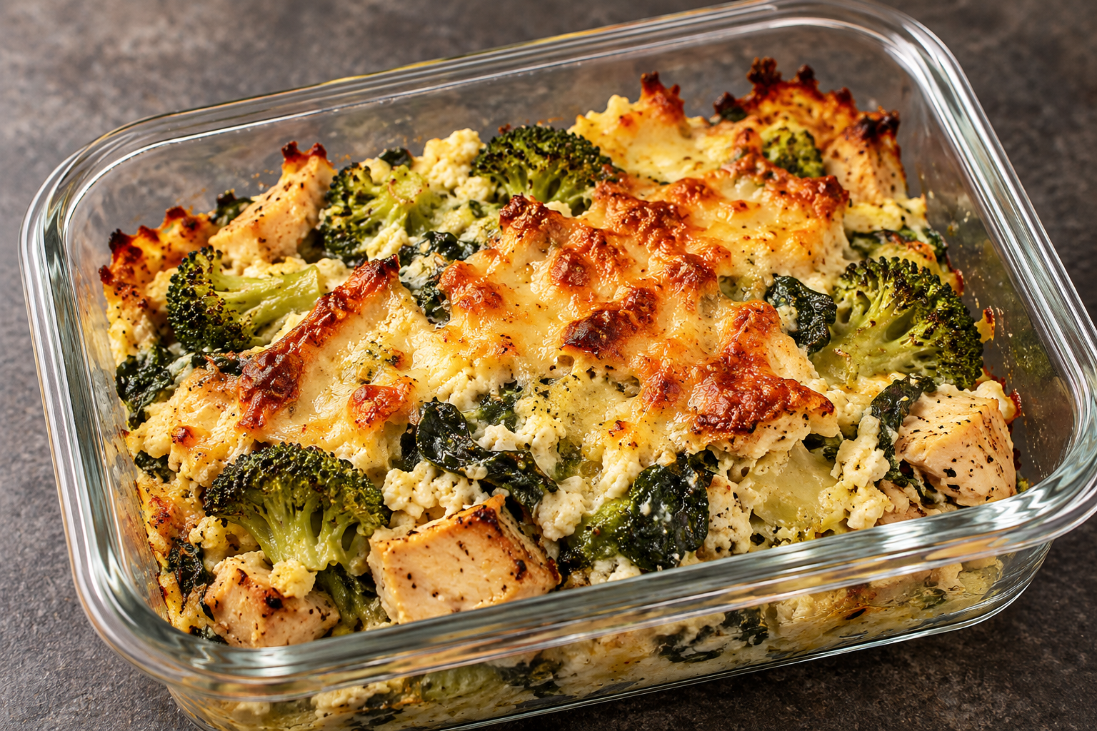 Pepper Jack Chicken and Spinach Bake